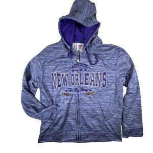 Authentic New Orleans The Big Easy Blue Zip-Up Hoodie Medium By Dimco Apparel